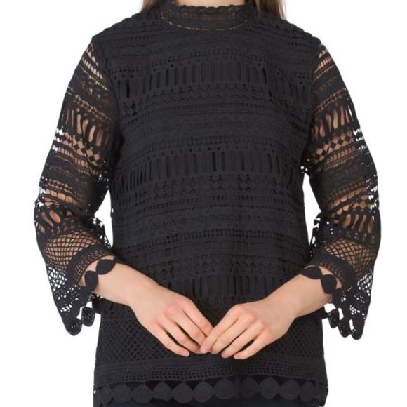 Nordstrom Gibson Long Sleeve Crochet Top NWT - Picture 1 of 11